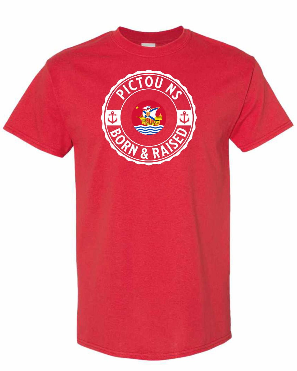 Pictou Born Raised Men's Tee in Red