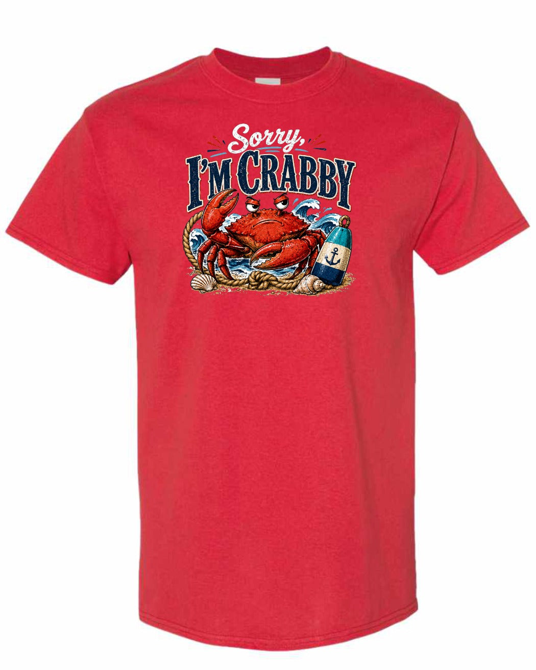 Sorry Im Crabby Men's Tee in Red