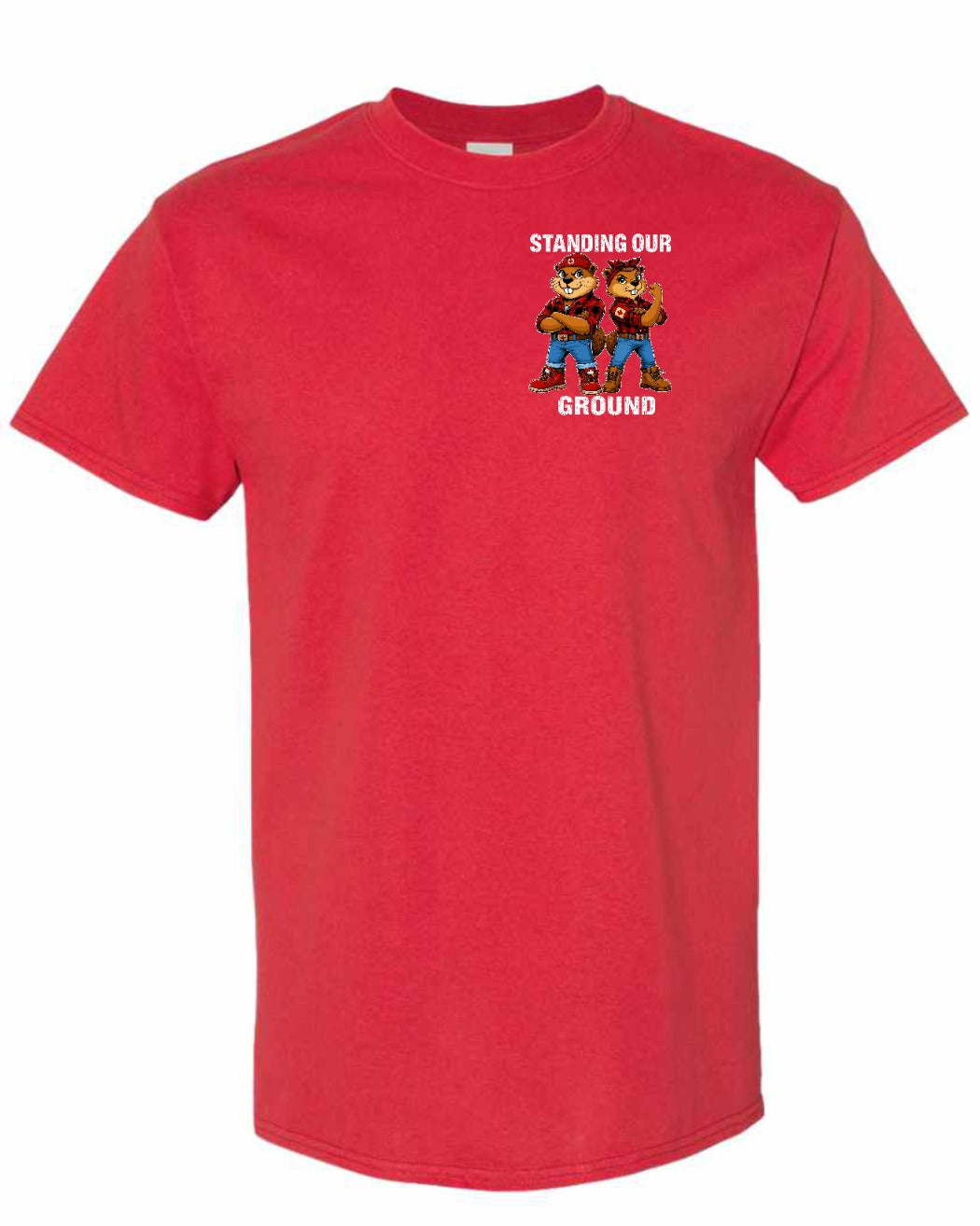 Standing Our Ground Left Chest and Back Men's Tee in Red