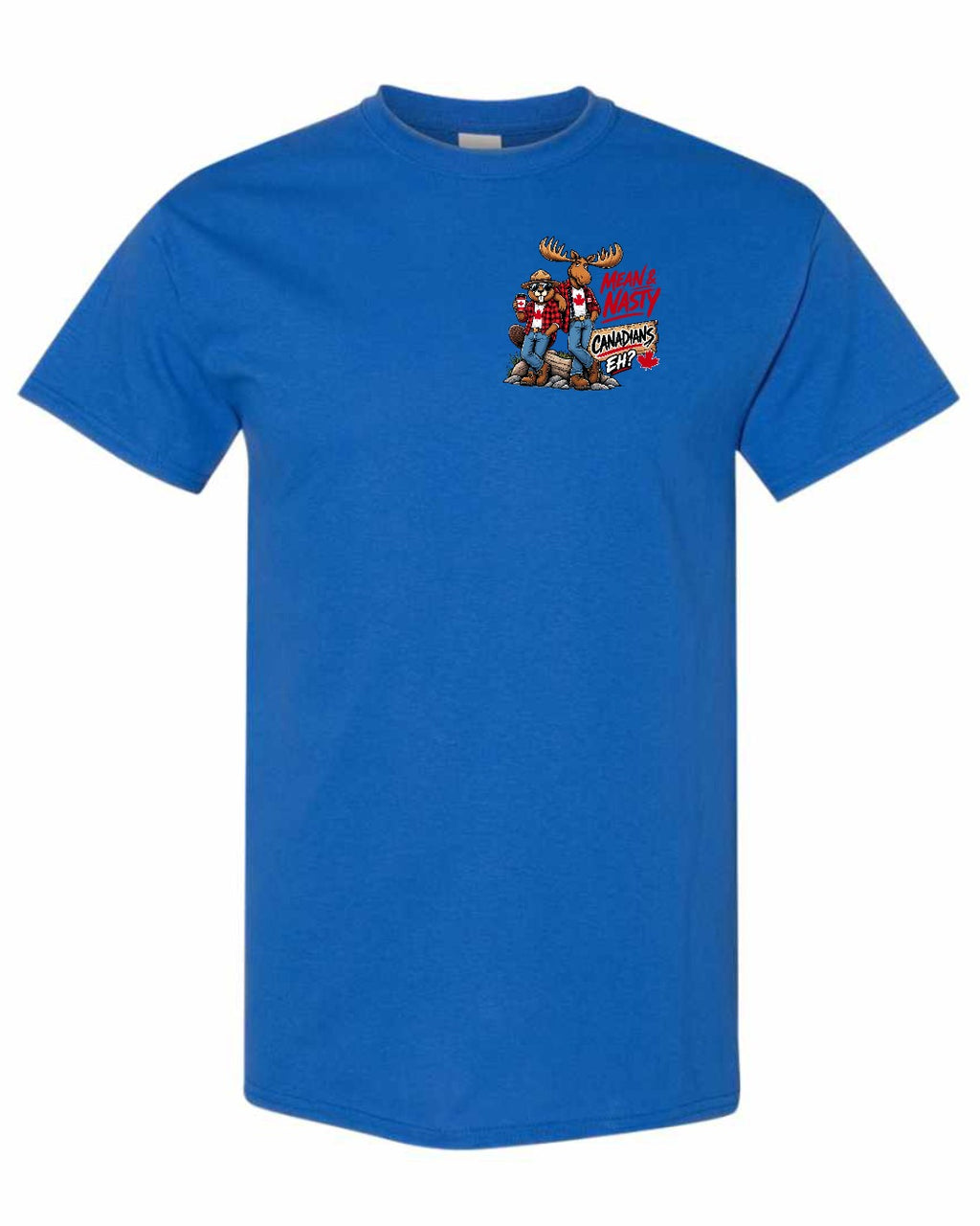 New Mean and Nasty Canadians Left Chest Men's Tee in Royal