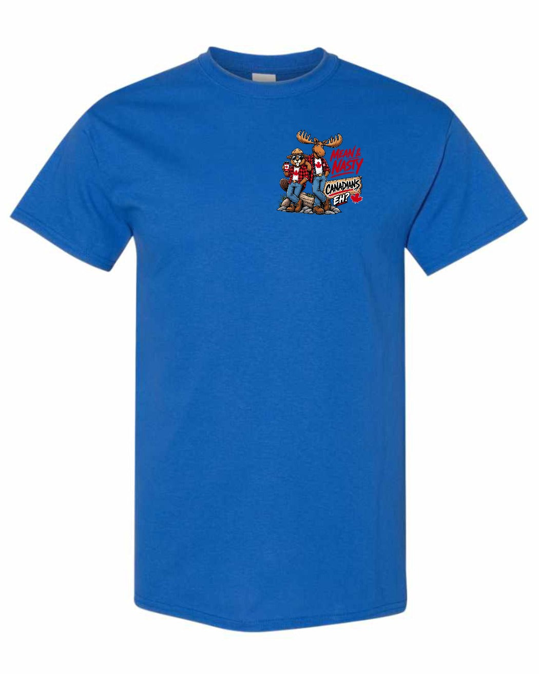 New Mean and Nasty Canadians Left Chest Men's Tee in Royal