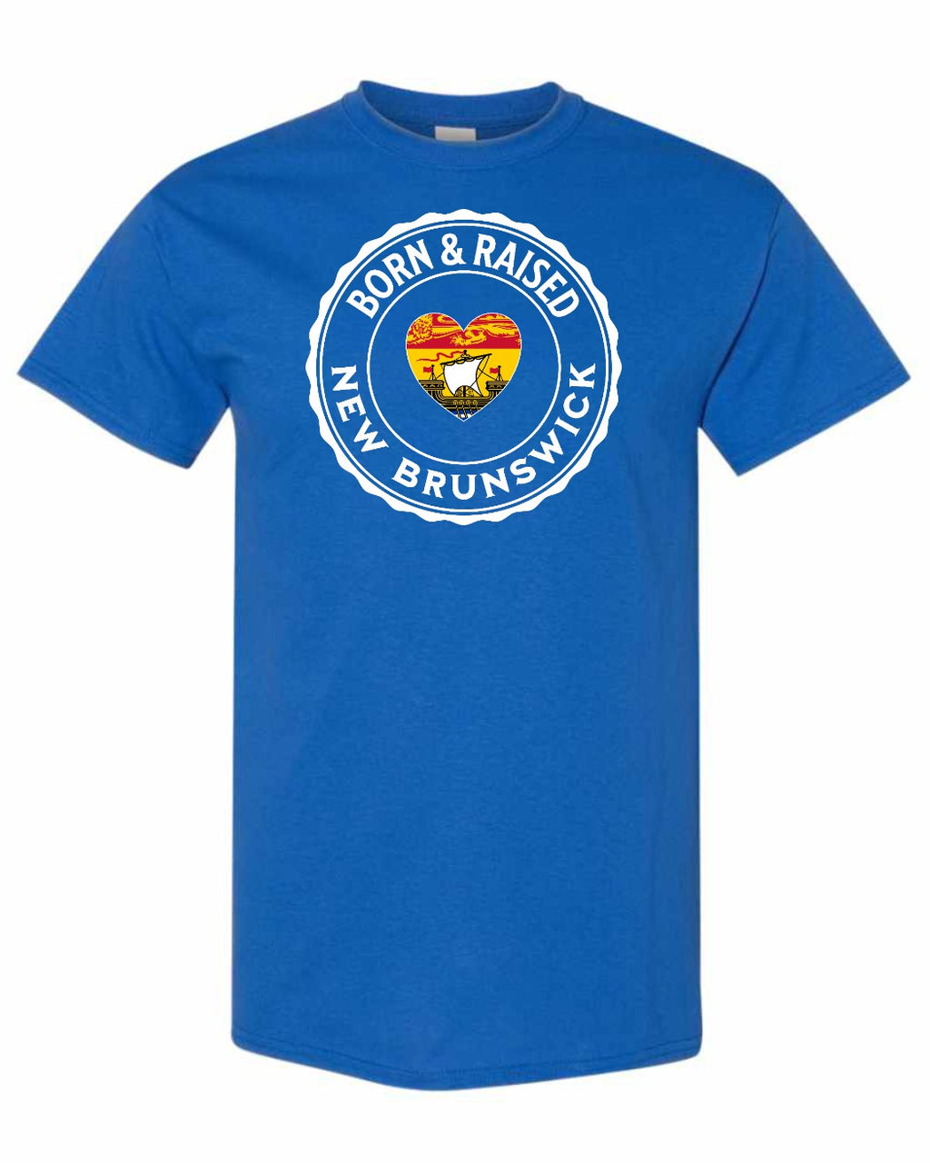 Born and Raised Nb Heart Flag 1 Men's Tee in Royal