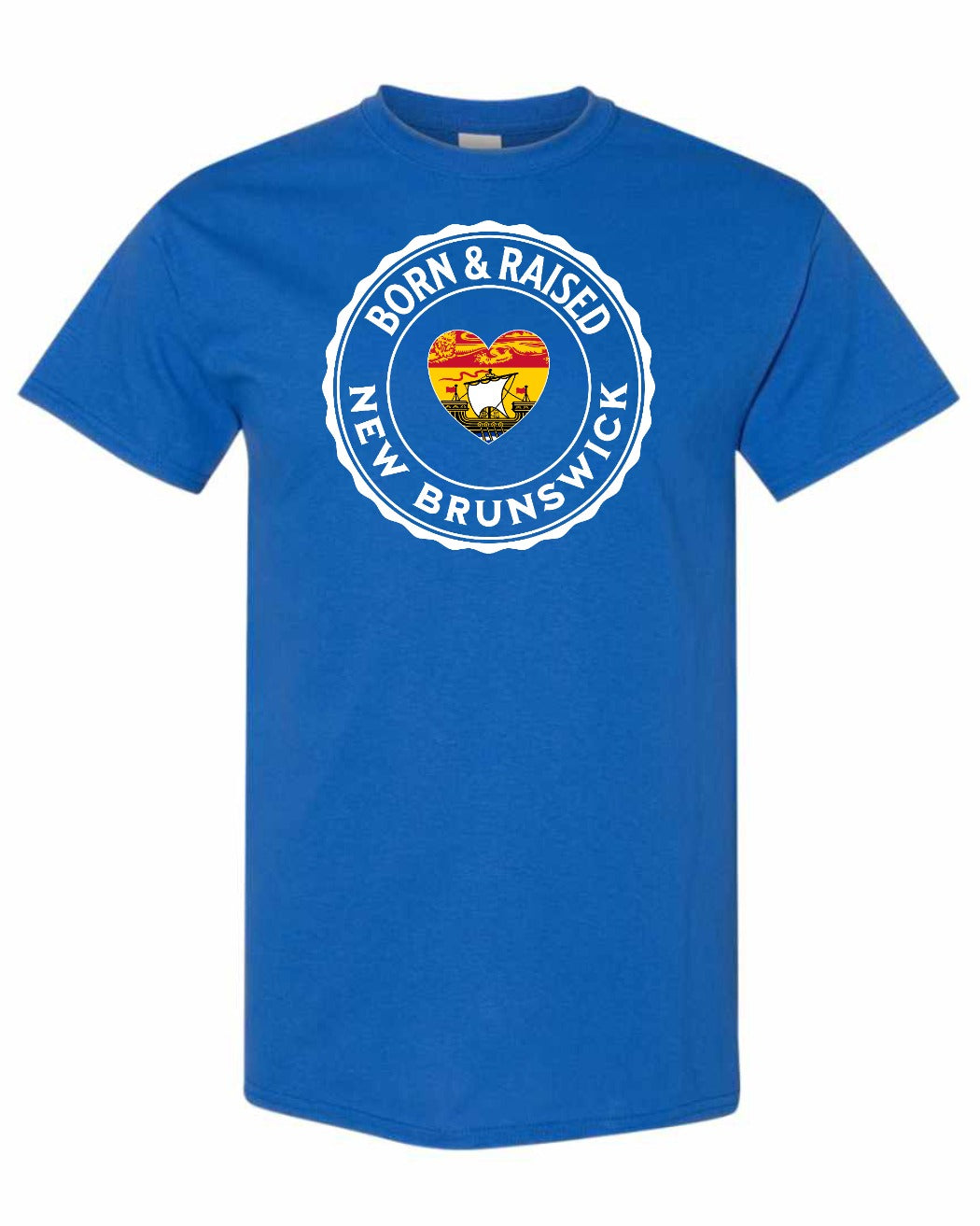 Born and Raised Nb Heart Flag 1 Men's Tee in Royal