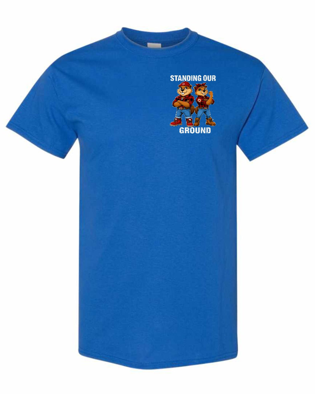 Standing Our Ground Left Chest and Back Men's Tee in Royal