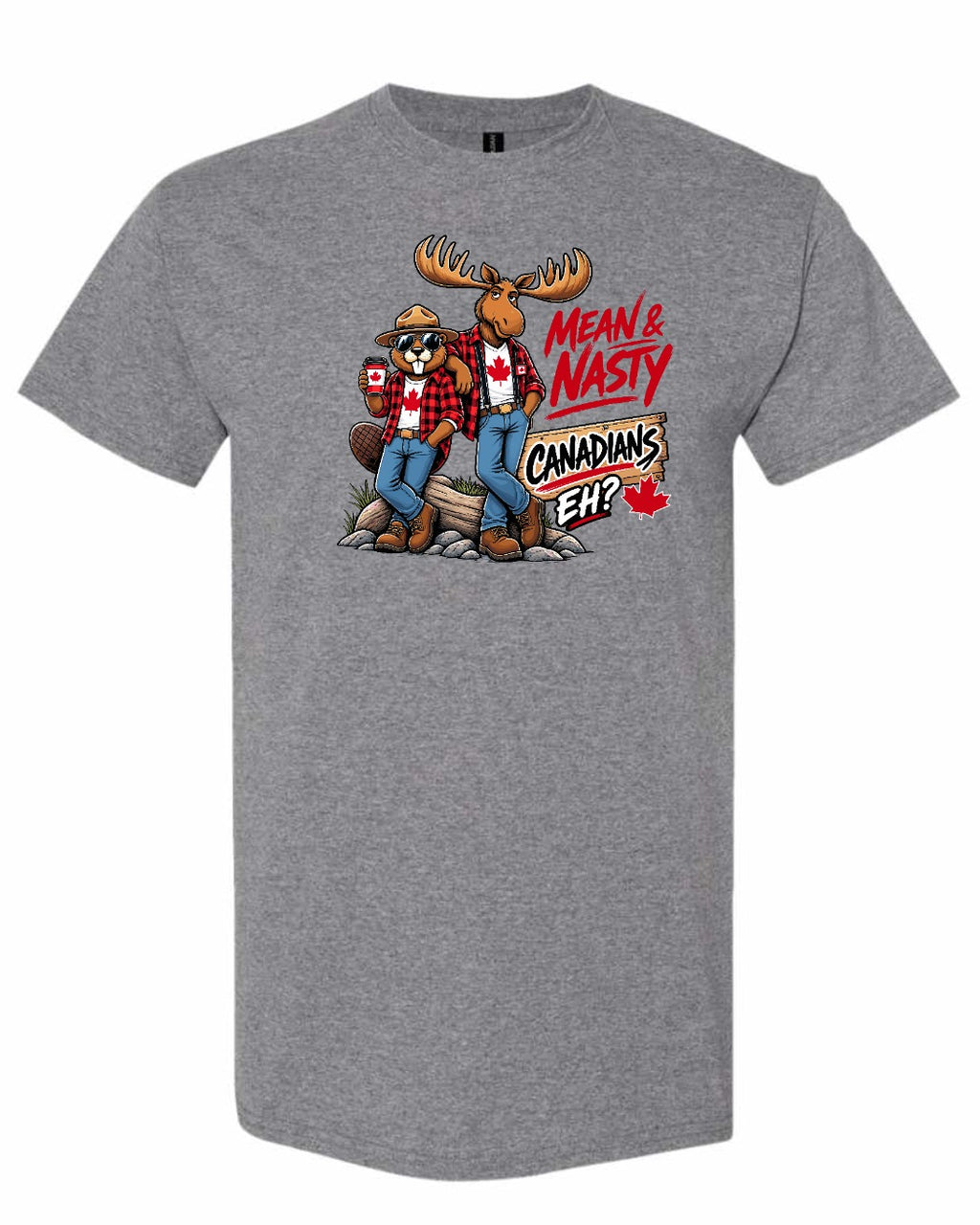 New Mean and Nasty Canadians Men's Tee in Graphite Heather