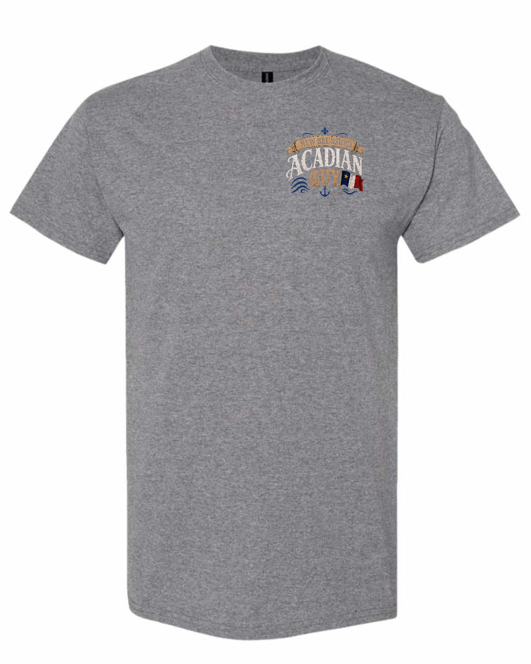 New Brunswick Guy Left Chest Men's Tee in Graphite Heather