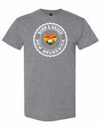 Born and Raised Nb Heart Flag 1 Men's Tee in Graphite Heather