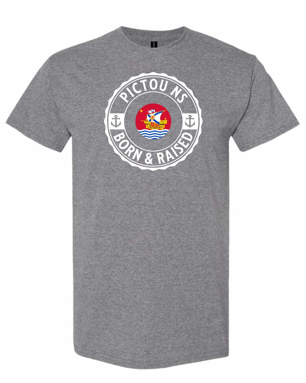 Pictou Born Raised Men's Tee in Graphite Heather