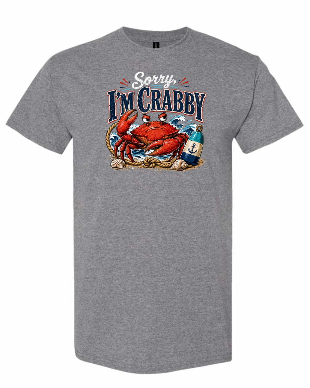 Sorry Im Crabby Men's Tee in Graphite Heather