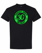 Gadget Girls 30th Retreat Men's Tee Green Logo