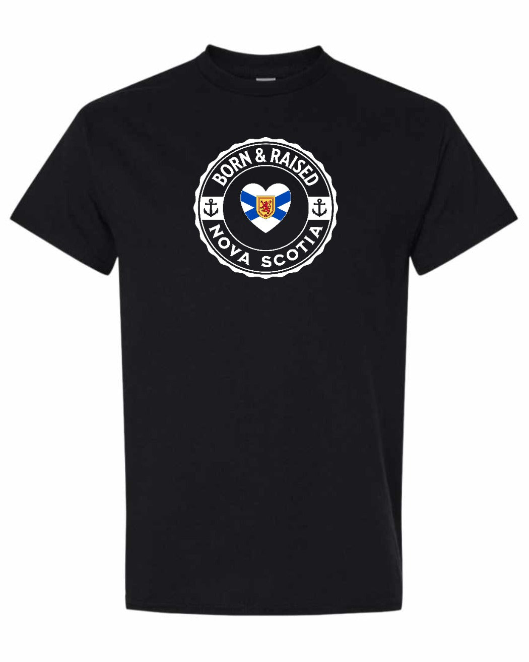 Born and Raised NS Heart Flag Men's Tee