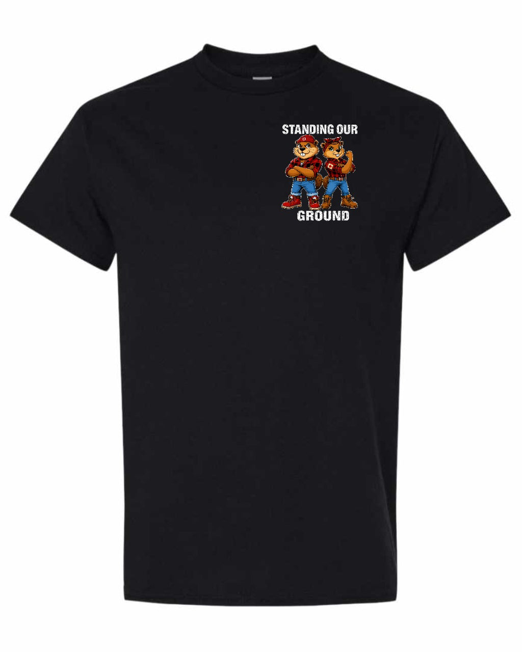 Standing Our Ground Left Chest and Back Men's Tee in Black
