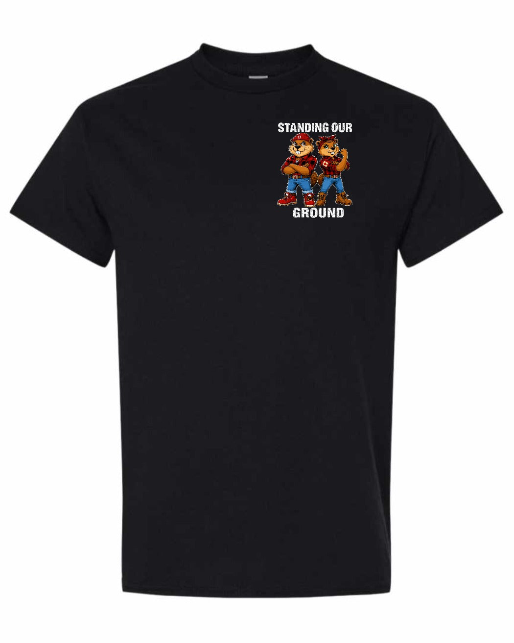 Standing Our Ground Left Chest and Back Men's Tee in Black