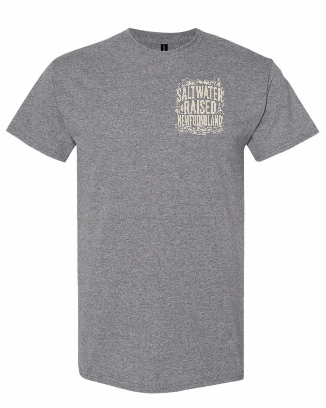 NFLD Saltwater Raised Folk Left Chest Men's Tee