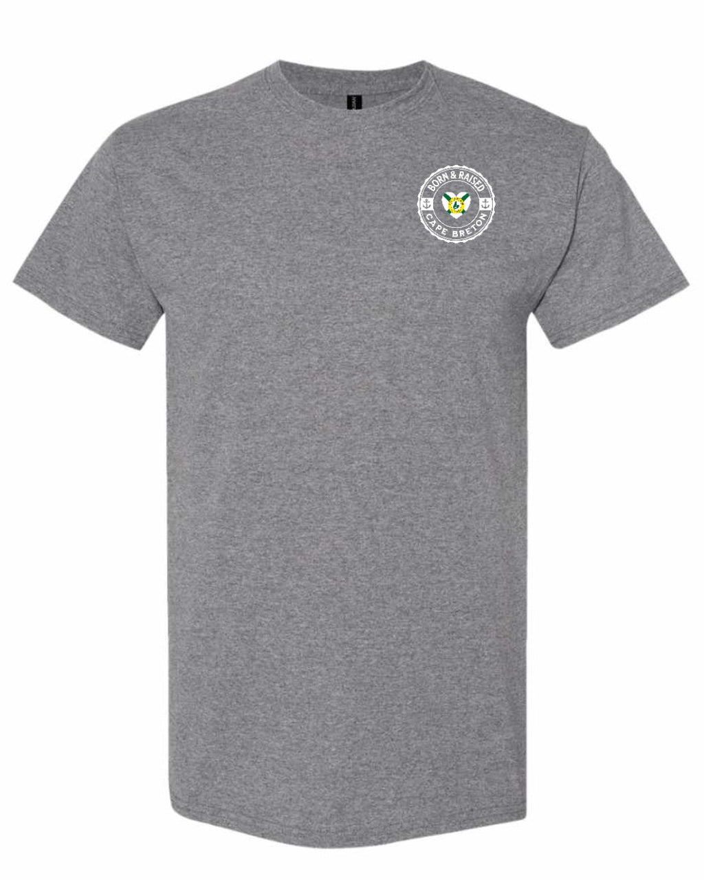 Born and Raised CB Heart Flag Left Chest Men's Tee