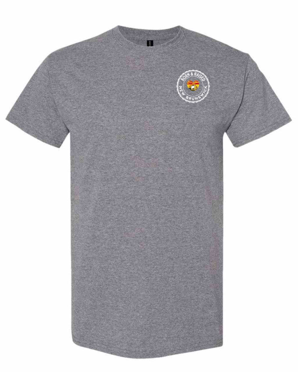 Born and Raised NB Heart Flag Left Chest & Back Men's Tee