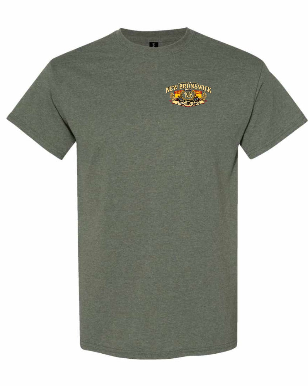 Nb Understand Left Chest and Back Men's Tee in Heather Military Green