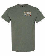 Newfoundland Guy Left Chest Men's Tee in Heather Military Green