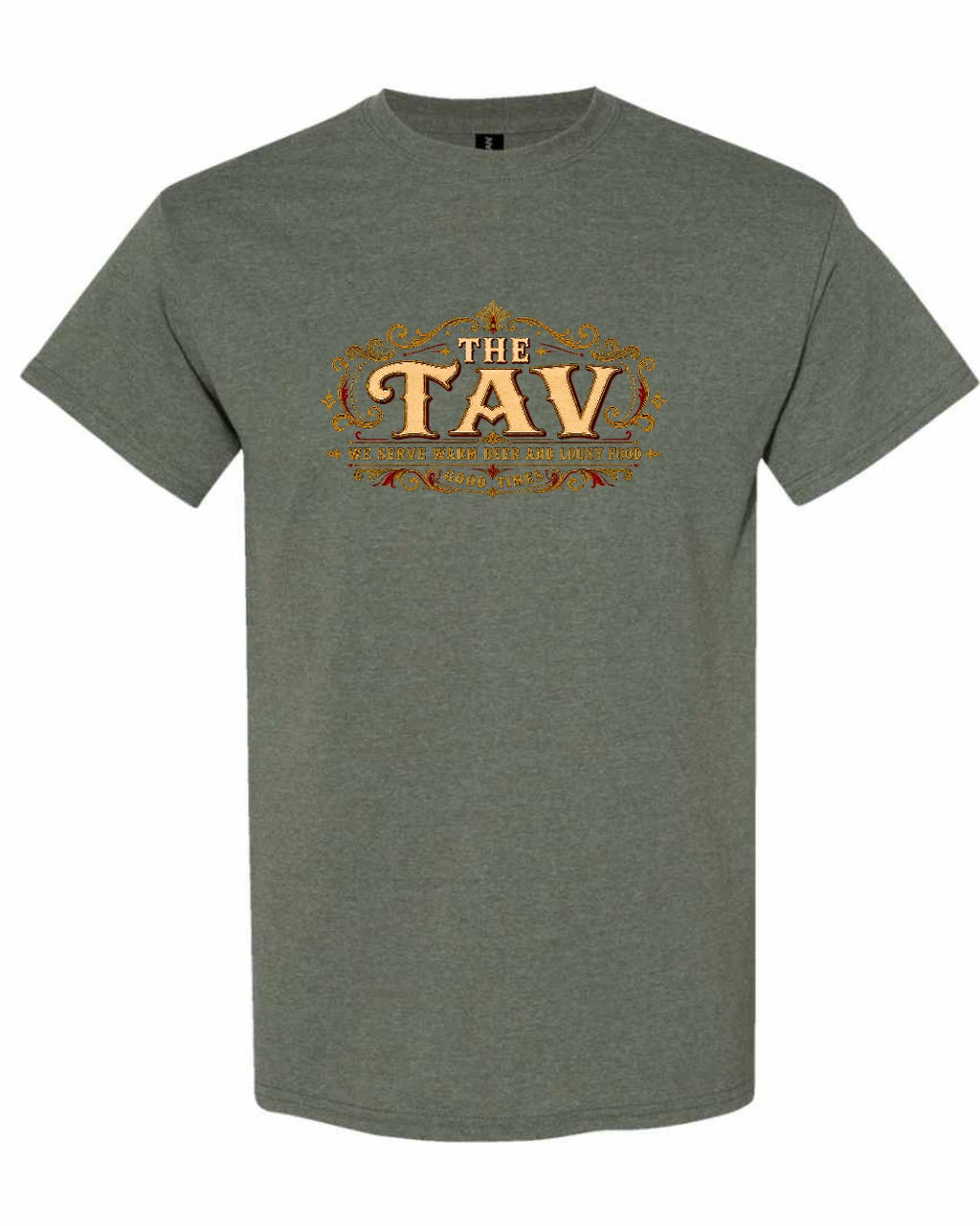 The Tav Garment Men's Tee in Heather Military Green