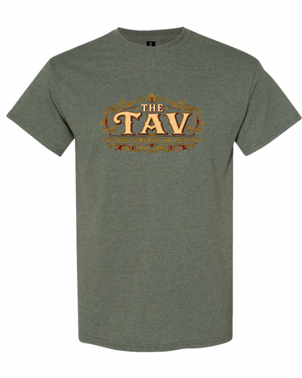 The Tav Garment Men's Tee in Heather Military Green
