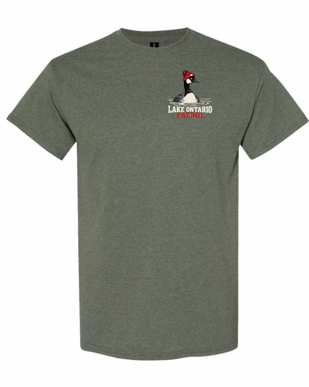 Lake Patrol Left Chest and Back Men's Tee in Heather Military Green