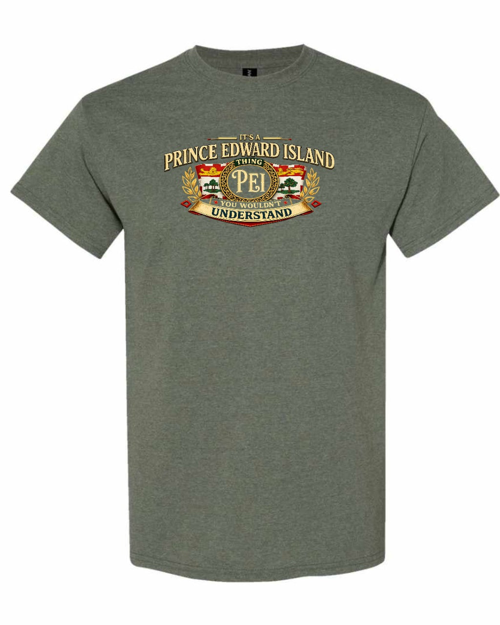 Pei Understand Men's Tee in Heather Military Green