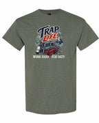 Trap Life Men's Tee in Heather Military Green