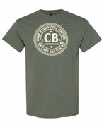 Work Hard Cb Men's Tee in Heather Military Green