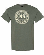 Work Hard Ns Men's Tee in Heather Military Green