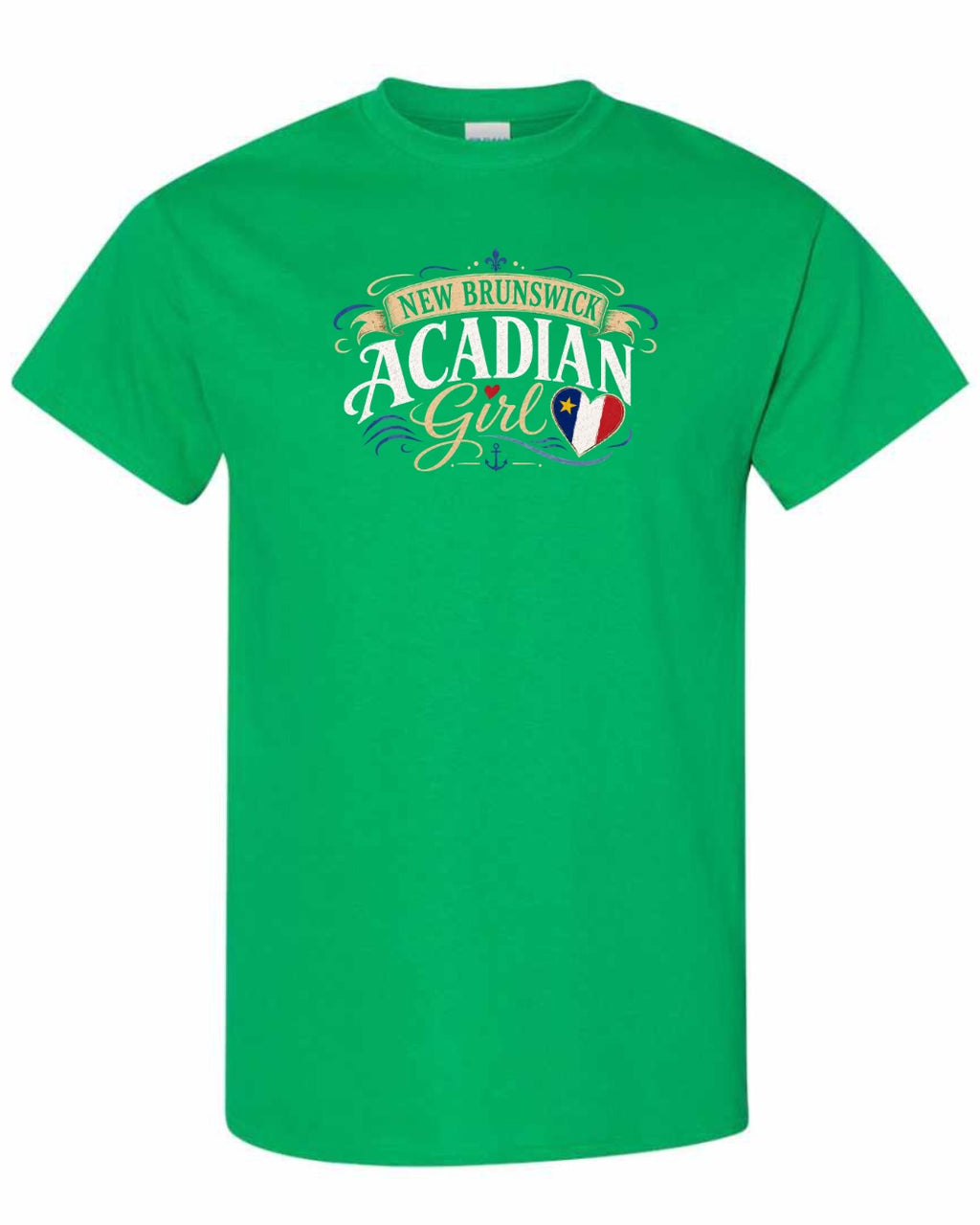 Nb Acadian Girl Garment Men's Tee in Irish Green