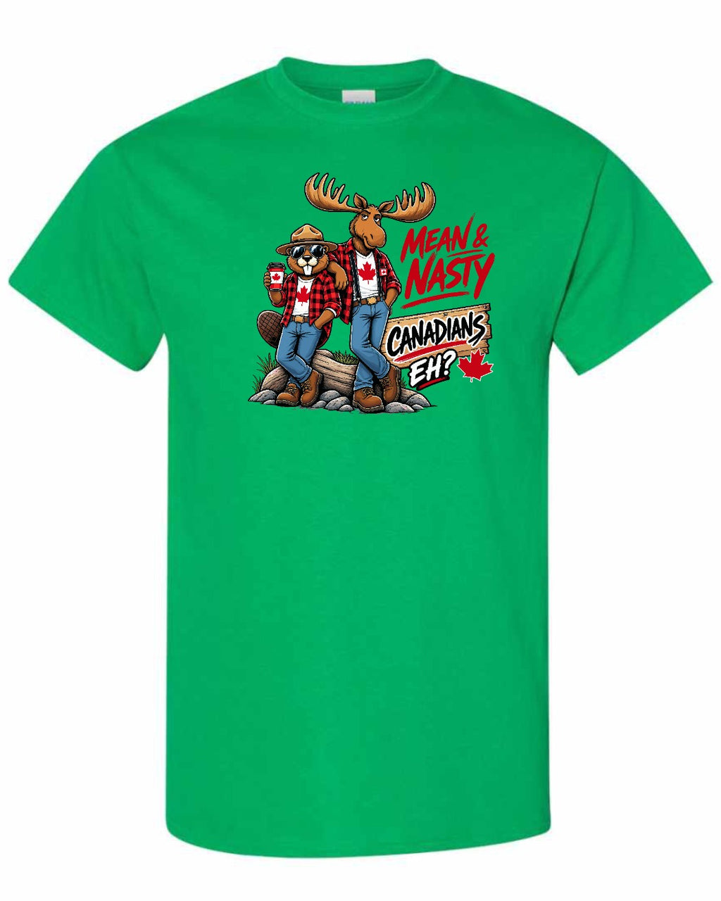 New Mean and Nasty Canadians Men's Tee in Irish Green