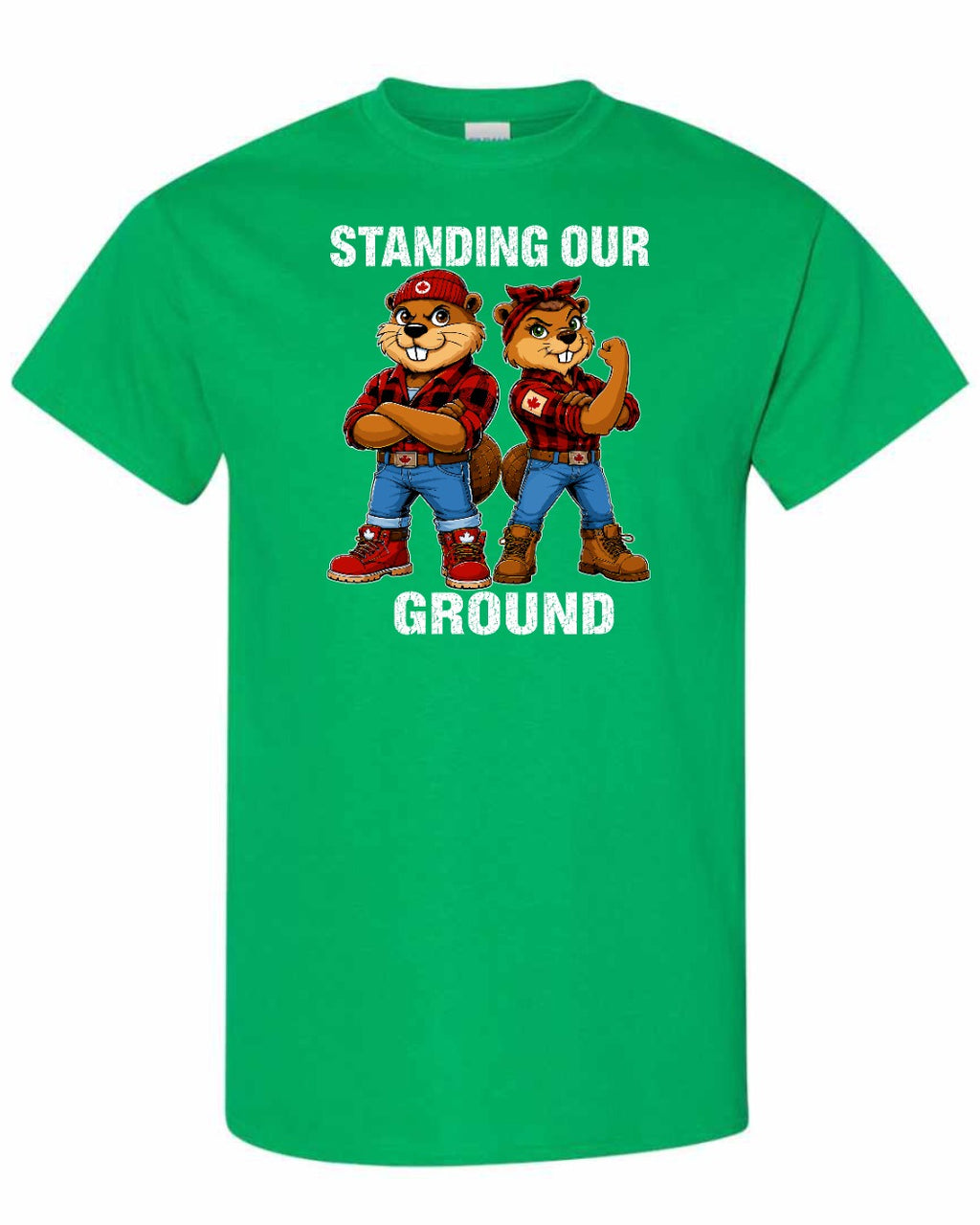 Standing Our Ground Full Front Men's Tee in Irish Green