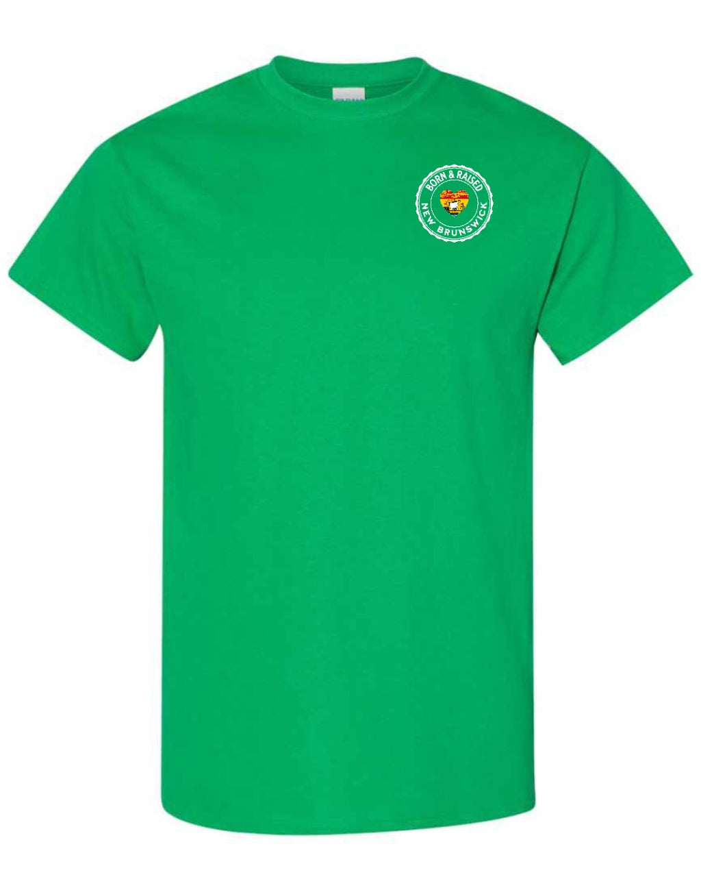 Born and Raised NB Heart Flag Left Chest Men's Tee
