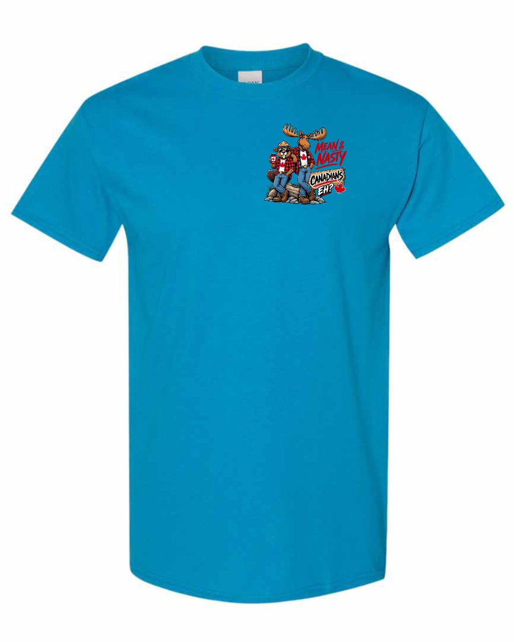 New Mean and Nasty Canadians Left Chest Men's Tee in Sapphire