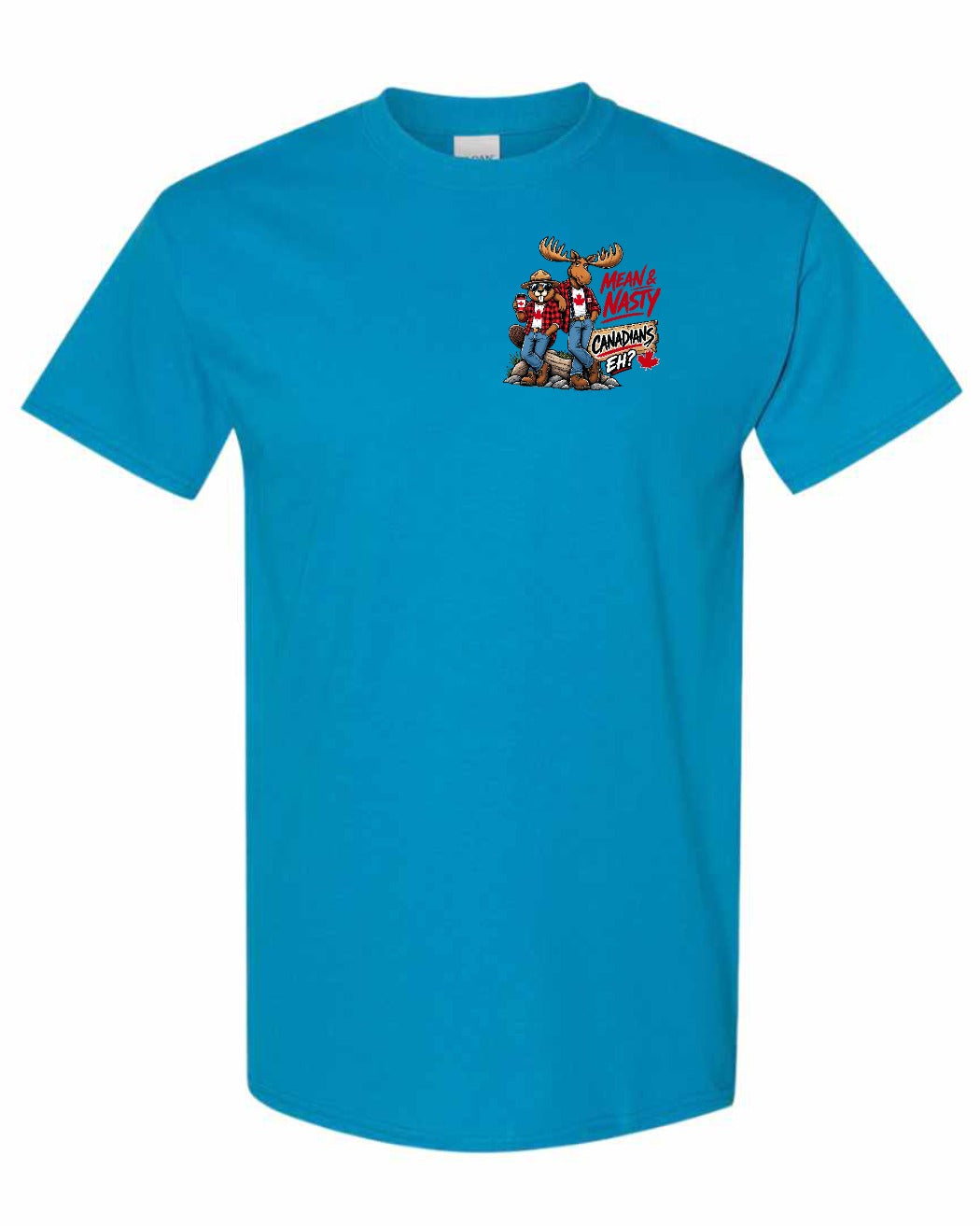 New Mean and Nasty Canadians Left Chest Men's Tee in Sapphire