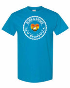 Born and Raised Nb Heart Flag 1 Men's Tee in Sapphire
