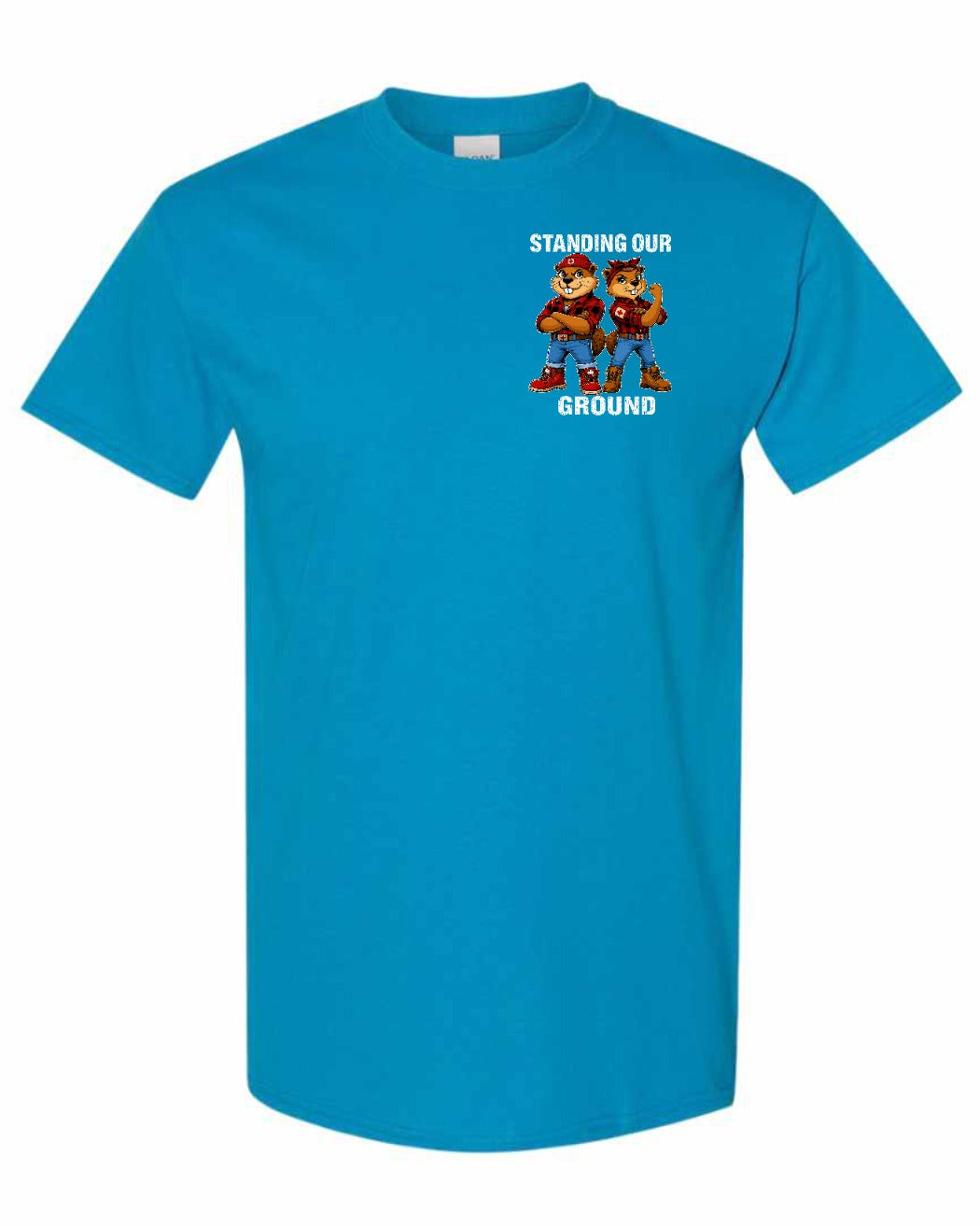 Standing Our Ground Left Chest and Back Men's Tee in Sapphire