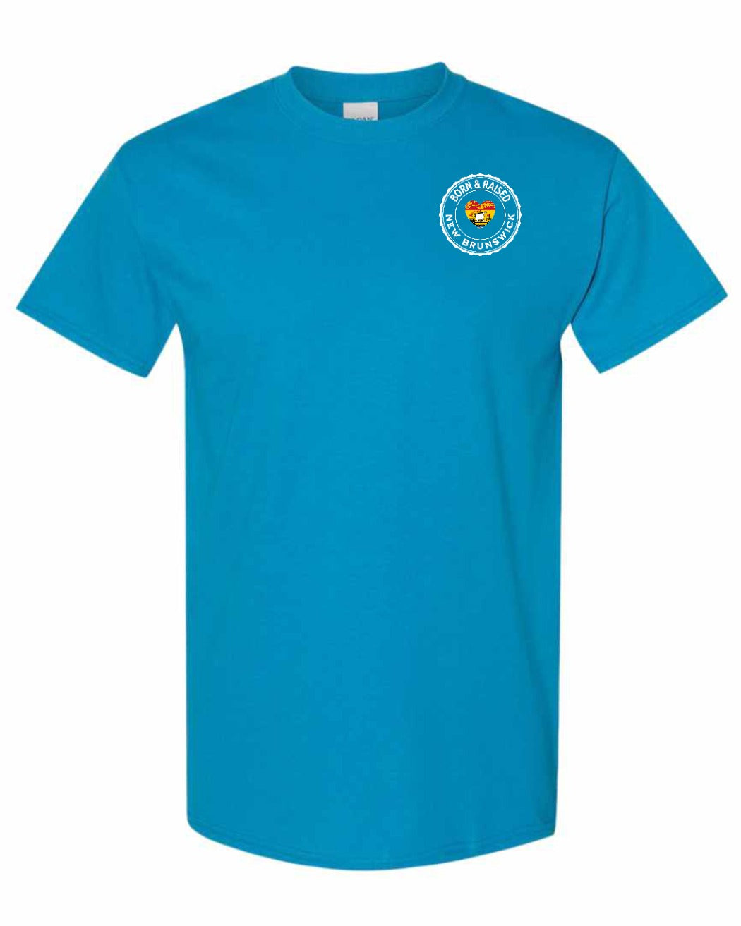 Born and Raised NB Heart Flag Left Chest Men's Tee