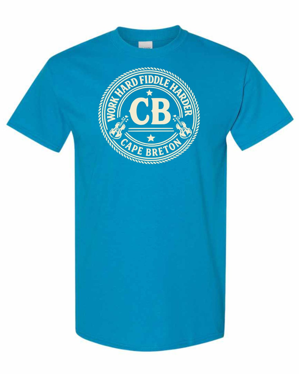Work Hard Cb Men's Tee in Sapphire