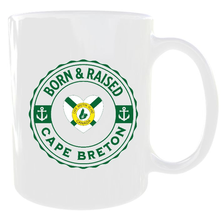 Born & Raised Heart Flag Cape Breton Mug