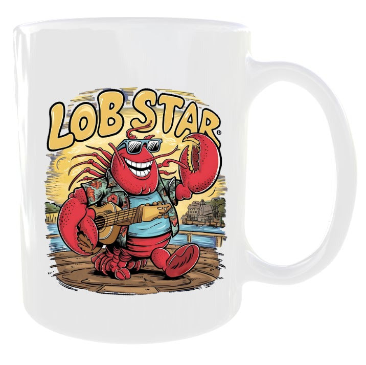 Lobstar with a Guitar Mug
