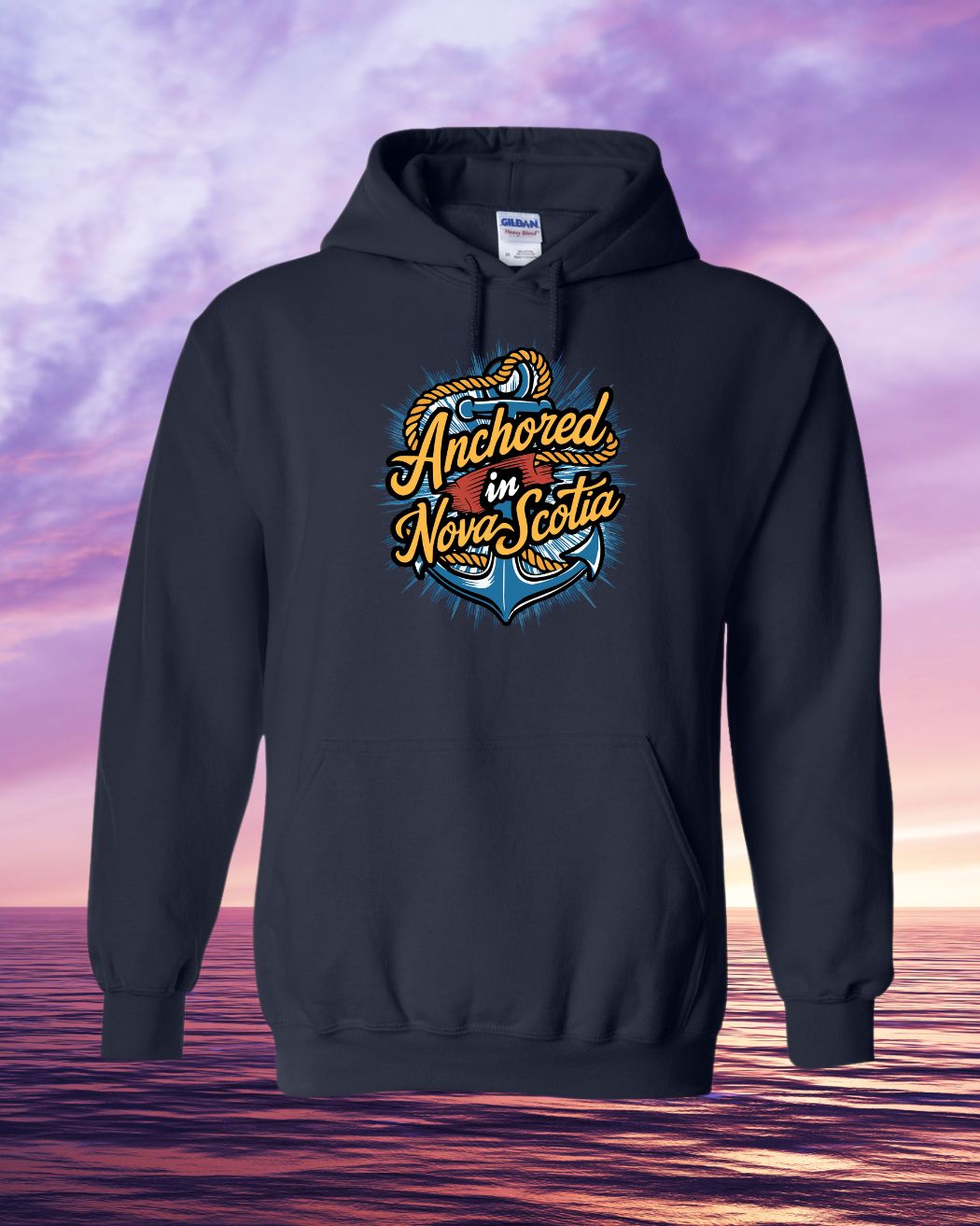 Anchored in Nova Scotia Full Front Hoodie