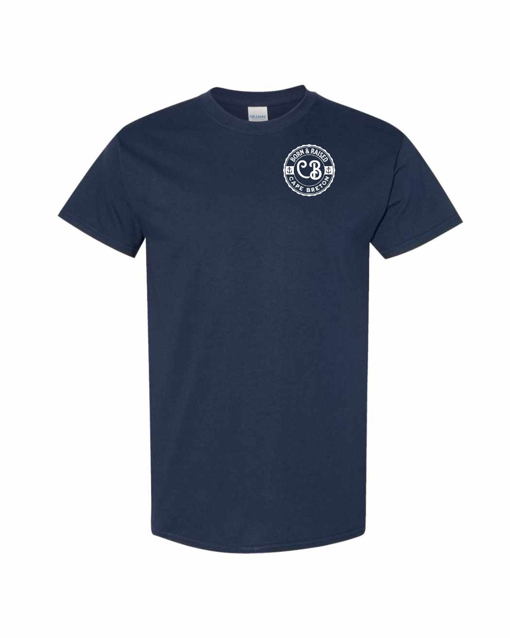Born & Raised Cape Breton Left Chest and Back Men's Tee