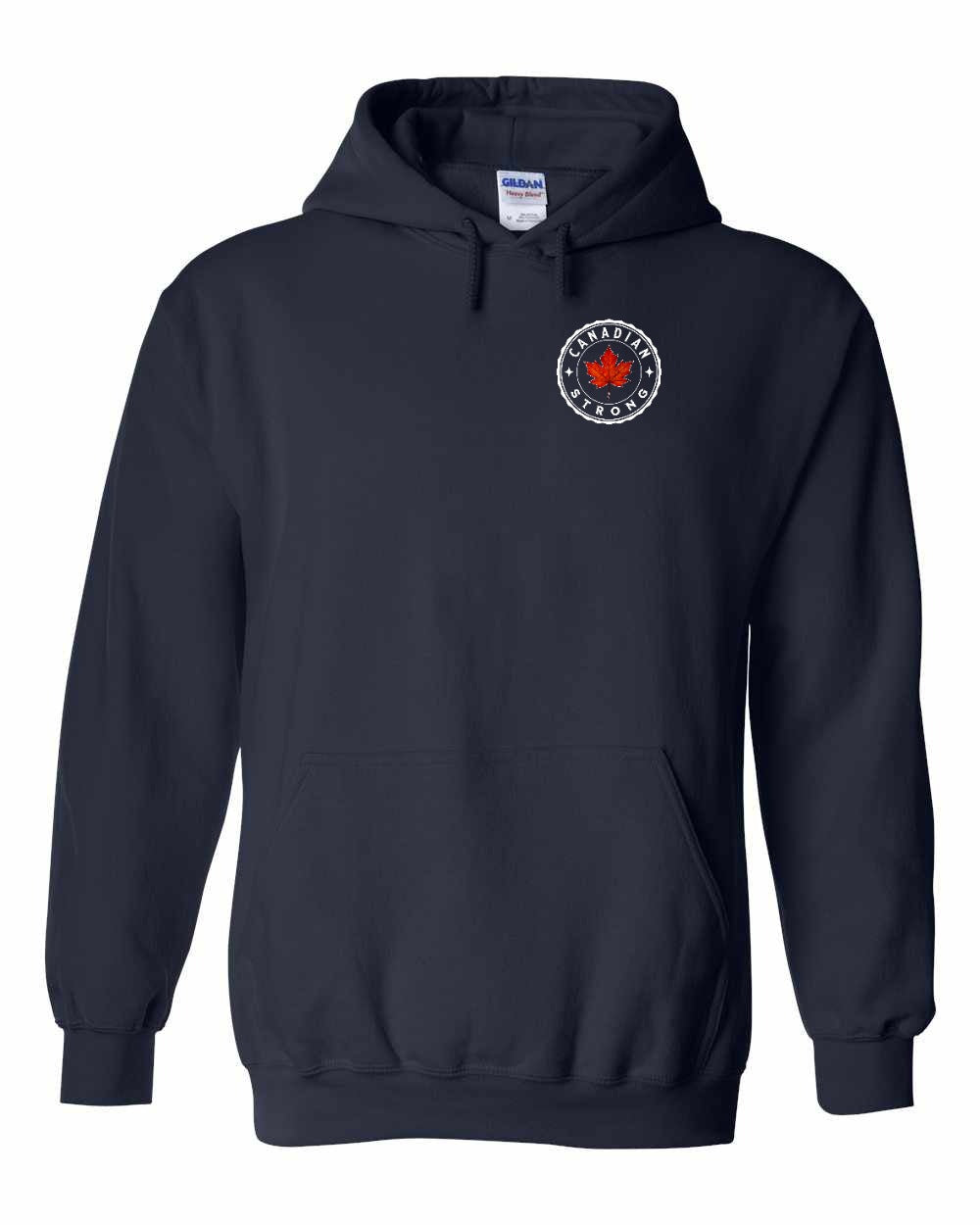 Canadian Strong Leaf Left Chest and Back Pullover Hoodie - Gildan Canada (sewn Internationally) - Unisex