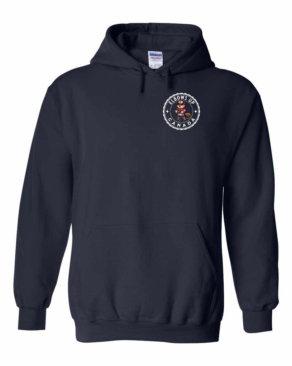 Elbows up Beaver Left Chest Pullover Hoodie - Gildan Canada (sewn Internationally) - Unisex