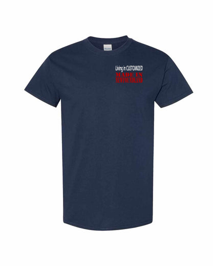 Living in Custom Made in Newfoundland Left Chest Men's Tee