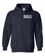 Made In NFLD ( White Lettering) Left Chest Pullover Hoodie - Unisex