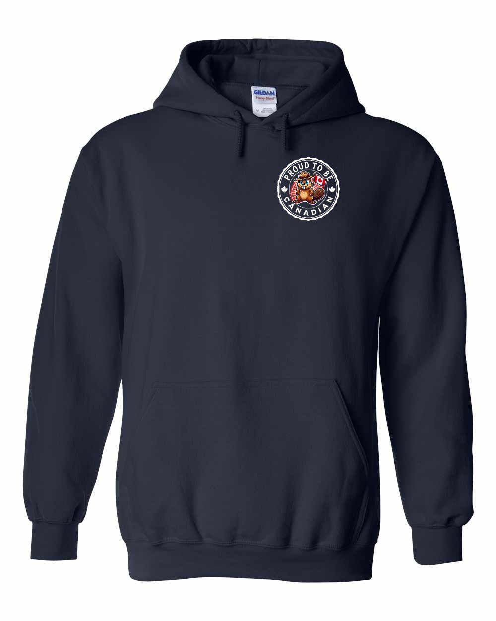 Proud to be Canadian Beaver Left Chest Pullover Hoodie - Gildan Canada (sewn Internationally) - Unisex