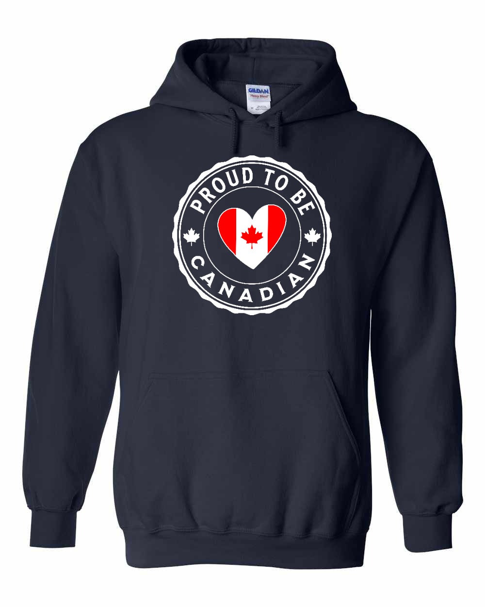 Proud to be Canadian Heart Flag Pullover Hoodie - Gildan Canada (sewn Internationally) - Unisex