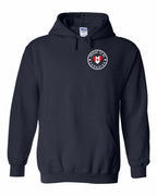 Proud to be Canadian Heart Flag Left Chest and Back Pullover Hoodie - Gildan Canada (sewn Internationally) - Unisex